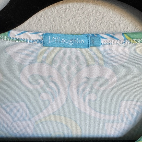 J. McLaughlin Green and Blue Floral Long Sleeve Top - Picture 4 of 6